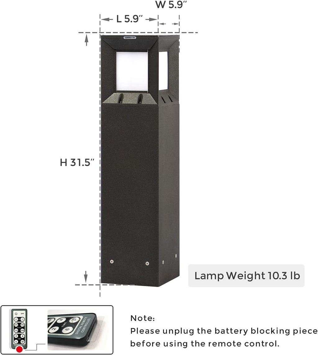 32 Inches Solar Landscape Path Light with IP54 Waterproof 3000K LED Outdoor Bollard Lighting O549773