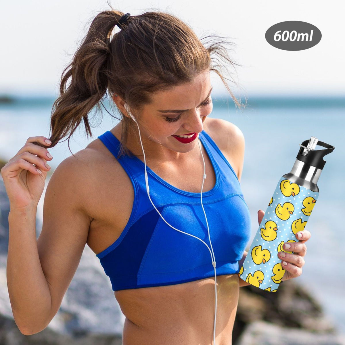 20 OZ Stainless Steel Vacuum Insulated Water Bottle with Straw Lid F801