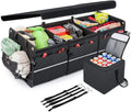 Black Collapsible Car Trunk Organizer with Cooler Bag H503358