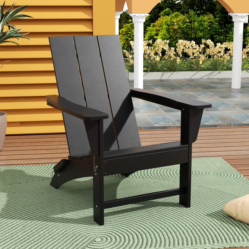 Black All Weather Resistant Poly Lumber Adirondack Chair Q164