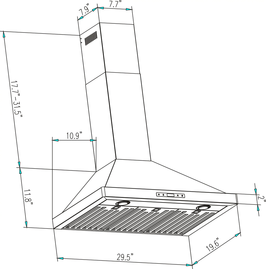 30" Gas Cooktop and 30" Wall Mount Range Hood U17195