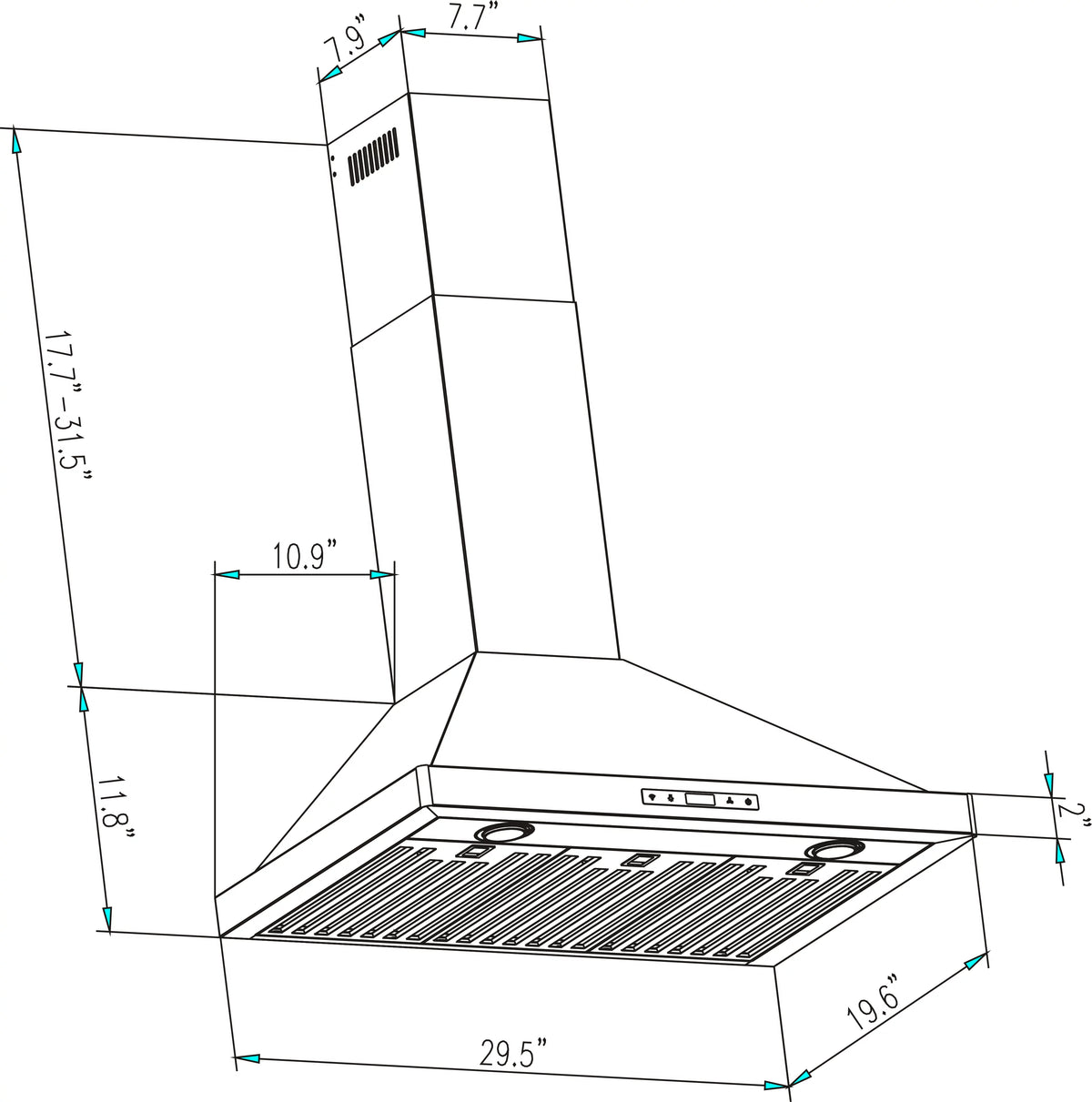 30" Gas Cooktop and 30" Wall Mount Range Hood U17195