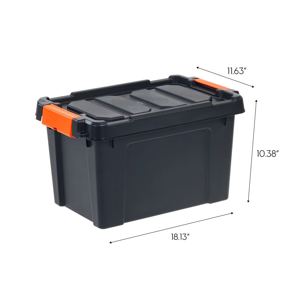 5 Gallon Heavy Duty Plastic Storage Bin Black, Set of 4 A39820