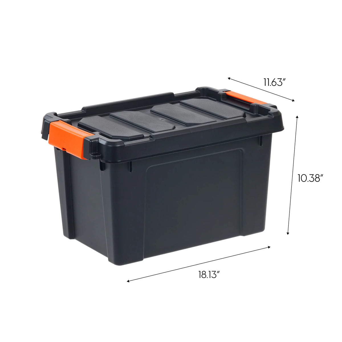 5 Gallon Heavy Duty Plastic Storage Bin Black, Set of 4 A39820