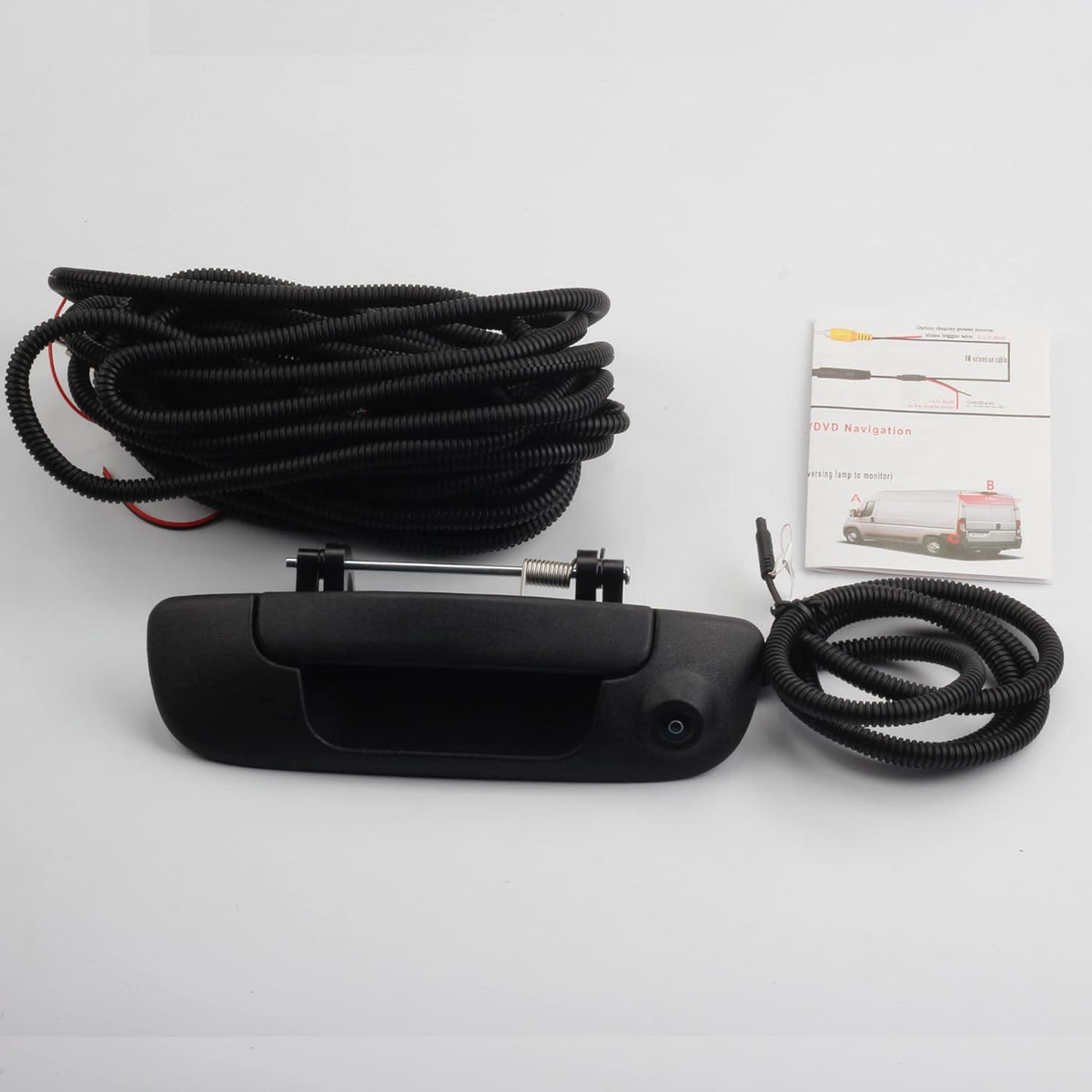 Tailgate Handle with Backup Rear View Camera for 2002-2008 Dodge Ram 1500 2500 3500, RCA Connector, Pack of 2 H642550