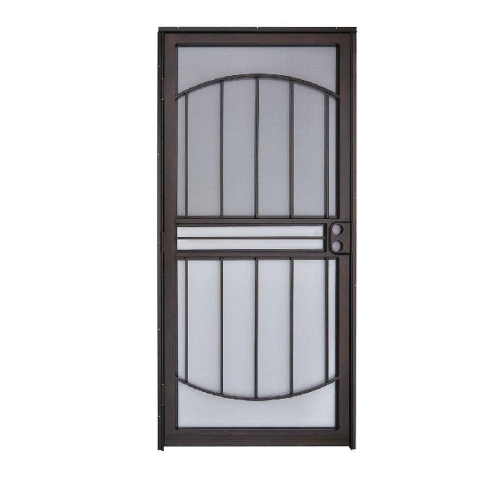 Black Steel Prehung Security Door H41315