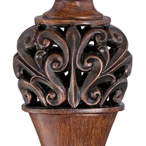 30" Tall Set of 2 Bronze Wood Table Lamps A774