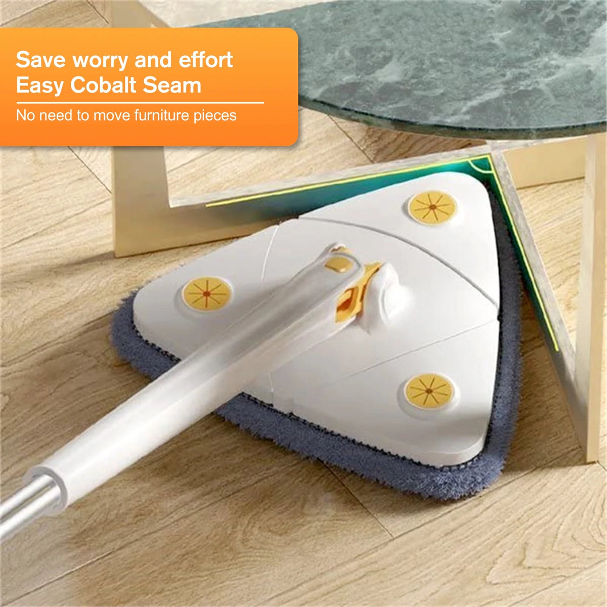 360° Adjustable Rotatable Triangle Cleaning Mop with Push-Pull Squeezing, Dry & Wet Mop G3109