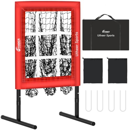 9 Hole Adjustable Height Baseball Pitching Net U28120