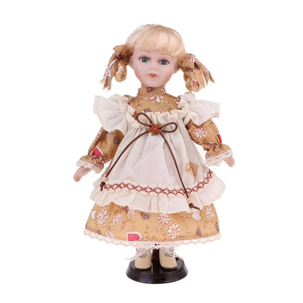 30cm Porcelain Doll Figure with Stand B8049