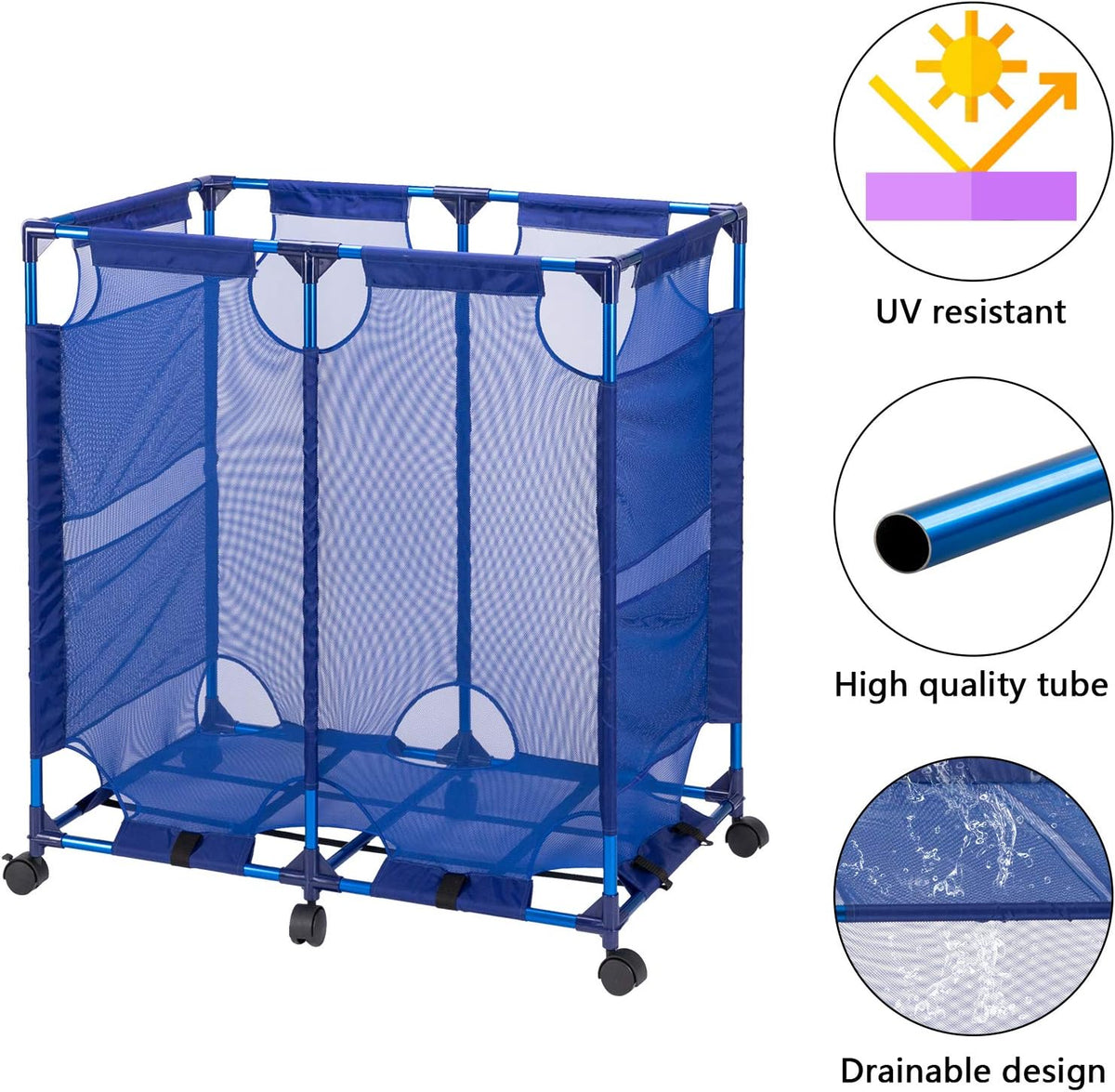 Rolling Mesh Pool Storage Organizer Bin, Pack of 2 K8904