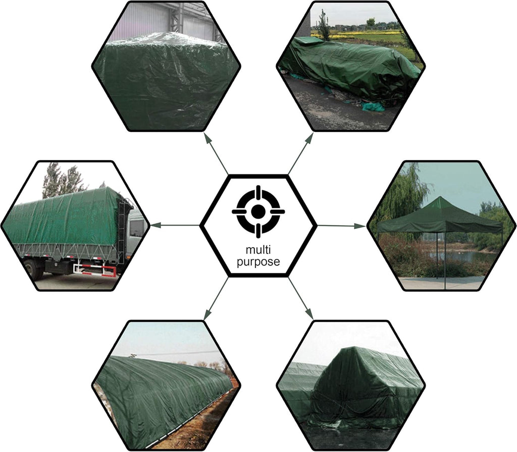 Green Poly Tarp 12 x 14 Feet Heavy Duty 8 Mil Thick U115635