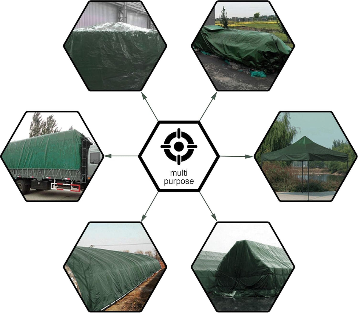 Green Poly Tarp 12 x 14 Feet Heavy Duty 8 Mil Thick U115635