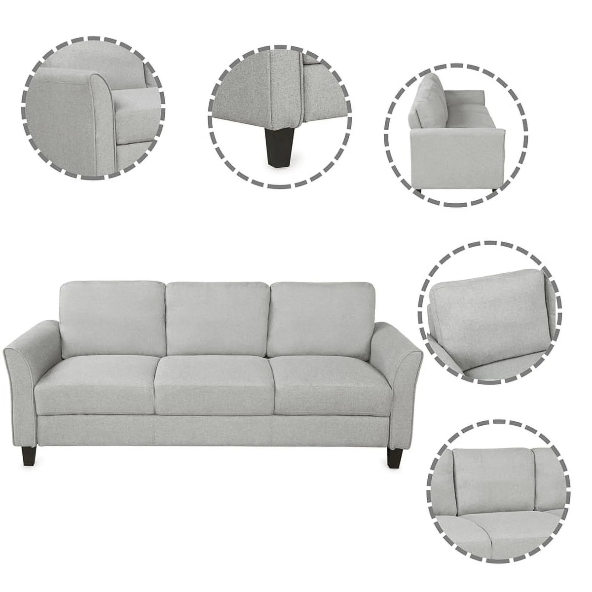 Light Gray 3 Piece Sectional Sofa Set Q4055