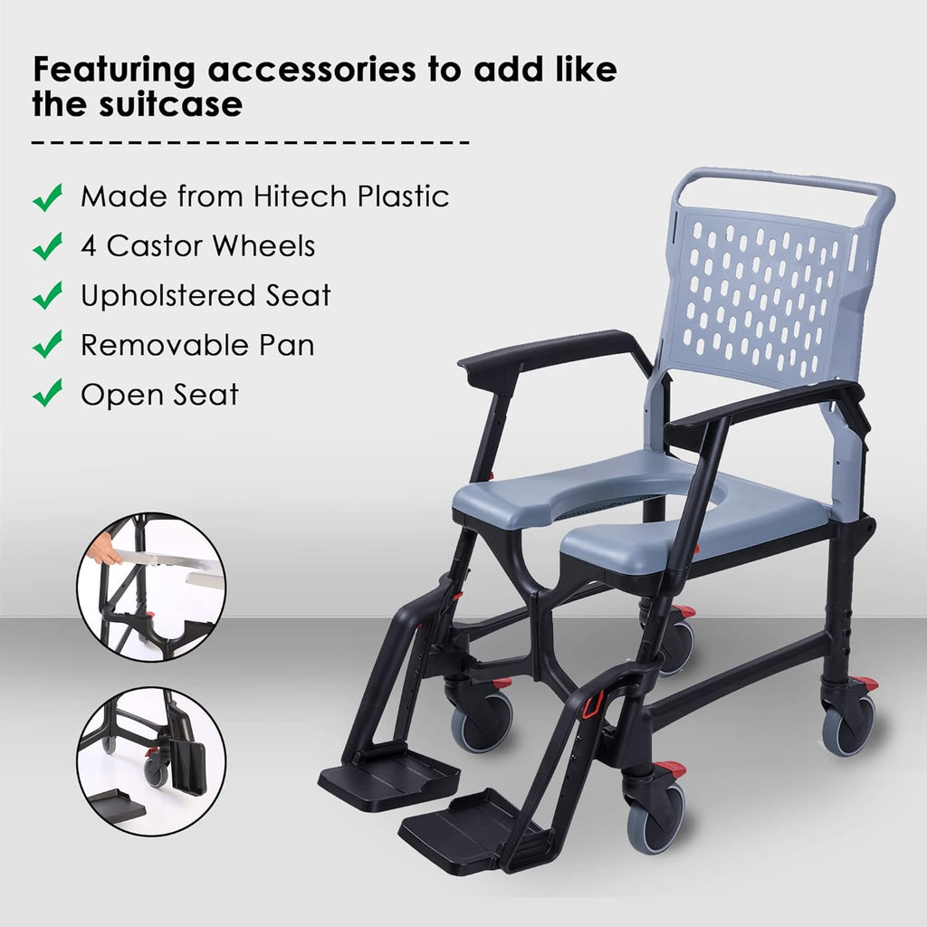 Adjustable Commode Shower Chair with Wheels B58122