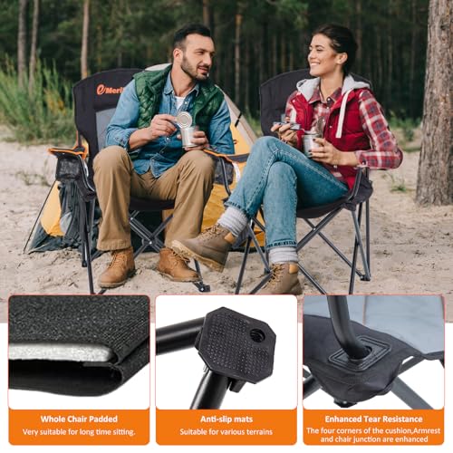 Oversized Padded Camping Chair with Arms X28627