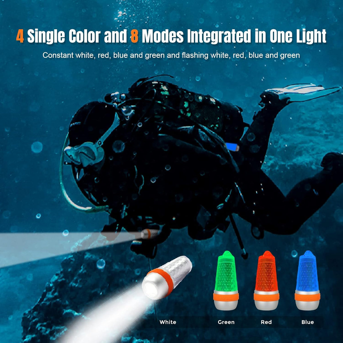 4-Color-in-1 Blue Red White Green Scuba Diving Signal Light Z247552