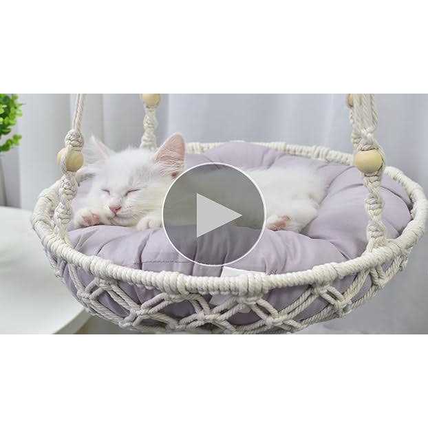 Handwoven Macrame Cat Swing with Hanging Kit B822