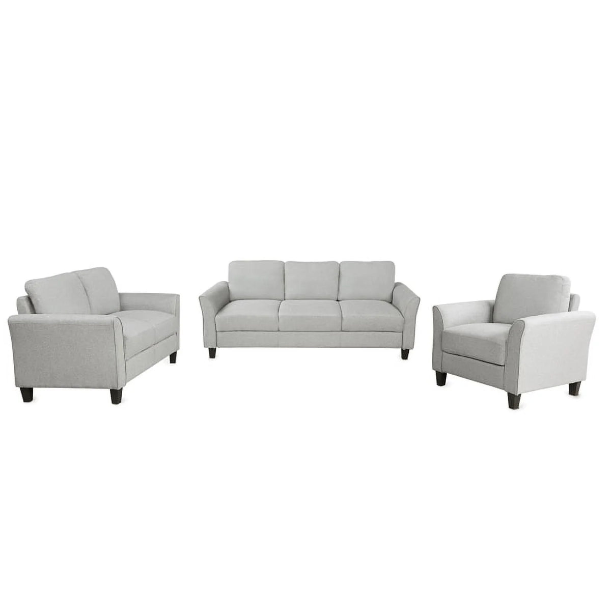 Light Gray 3 Piece Sectional Sofa Set Q4055