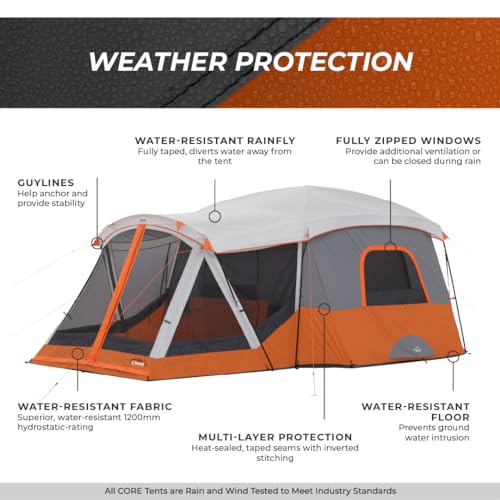 11 Person Family Cabin Tent with Screen Room and Carry Bag S838225