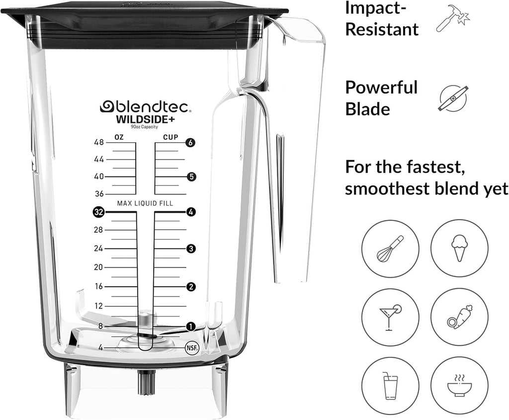 90 Oz Five-Sided Replacement Blender Jar Q396