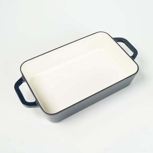 Red Enameled Cast Iron Rectangle Roasting Pan F641
