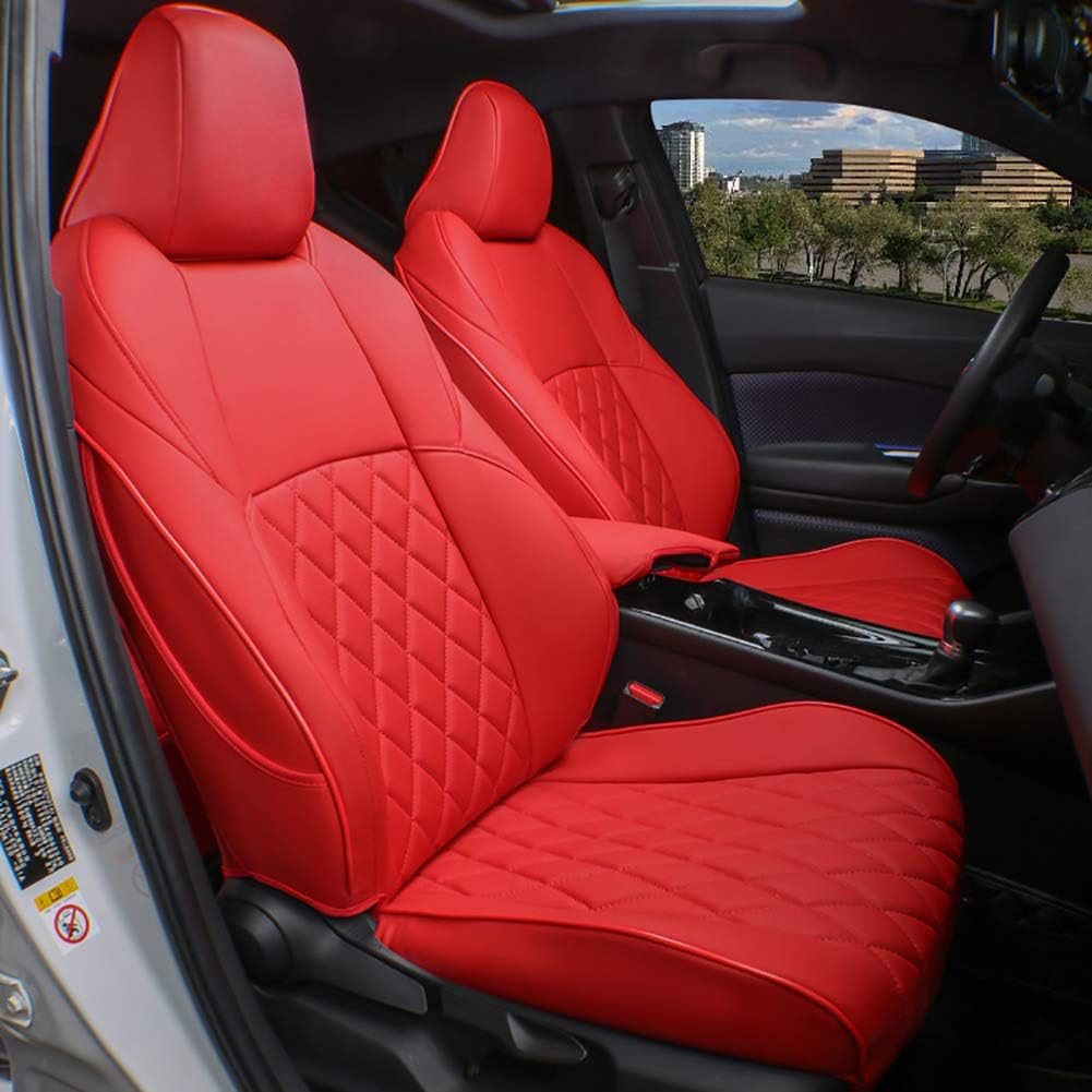 Custom Fit Full Set Car Seat Covers Leatherette Red W188