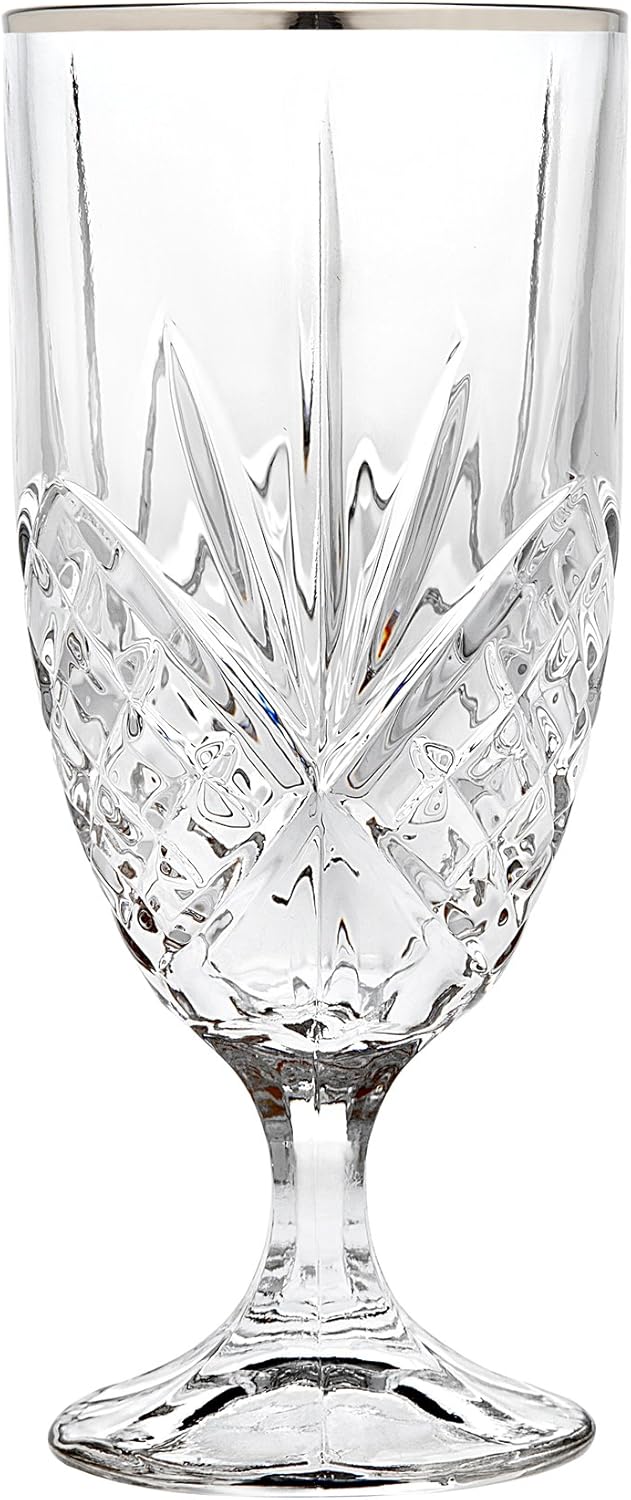 Set of 4 Iced Tea Glasses with Platinum Rim D29250