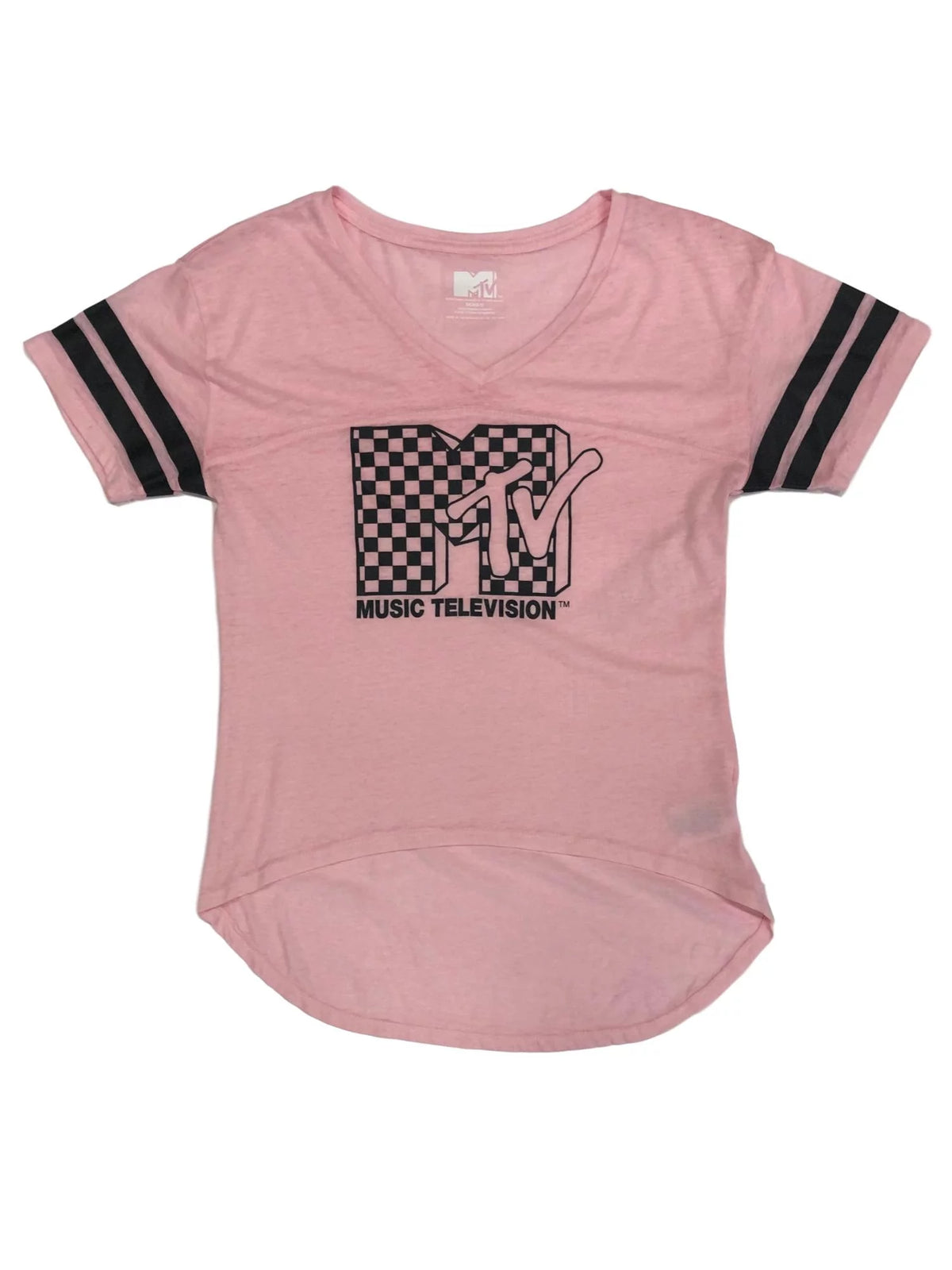 Pink & Black Hi-Low T-Shirt Q32462