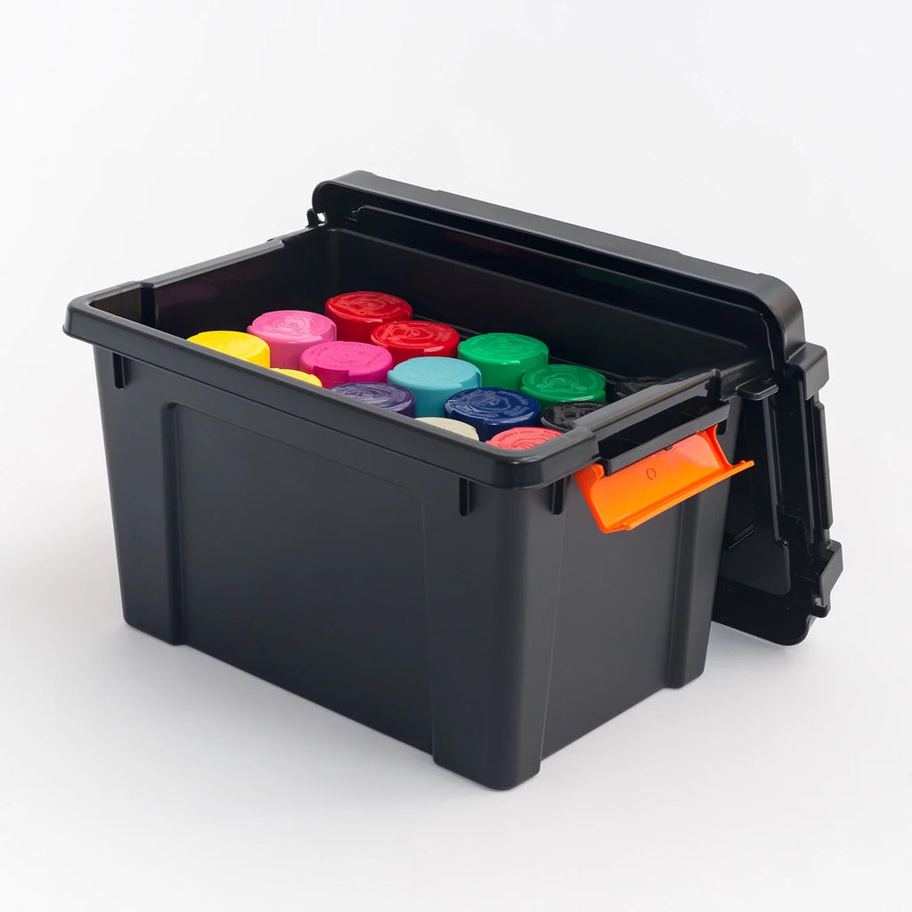 5 Gallon Heavy Duty Plastic Storage Bin Black, Set of 4 A39820