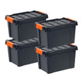 5 Gallon Heavy Duty Plastic Storage Bin Black, Set of 4 A39820