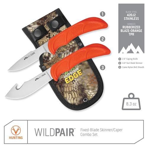 4-Piece Hunting Knife Set with Camo Belt Scabbard X513733