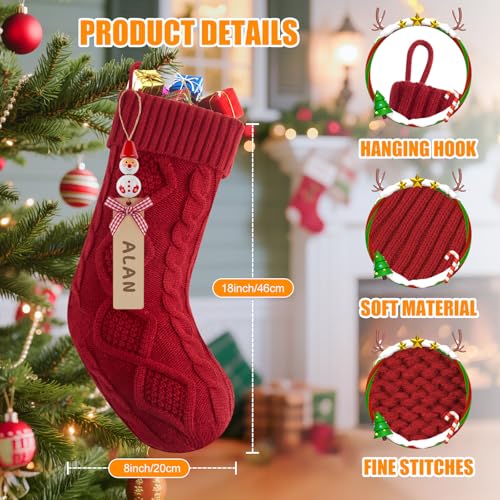 18” Large Knitted Christmas Stockings 6 Pack Y51828