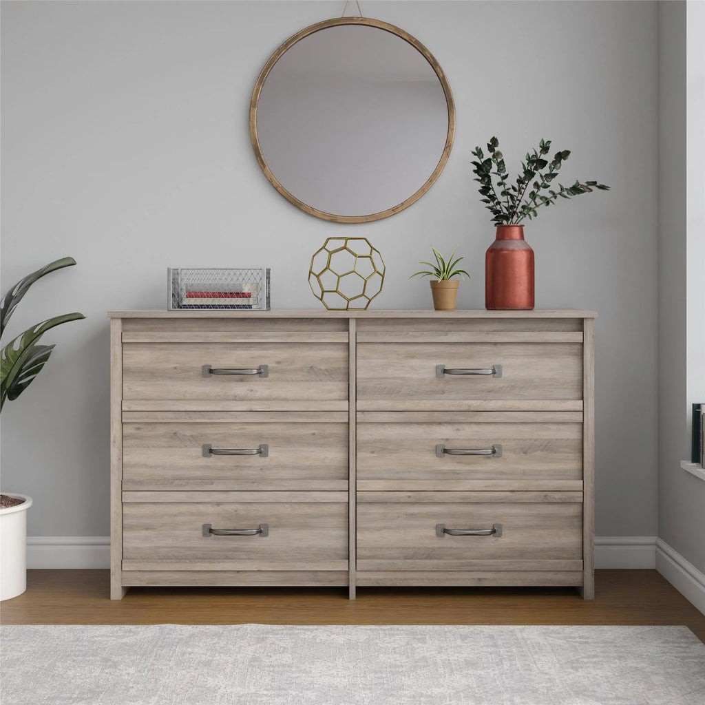 6 Drawer Ivory Oak Dresser N536