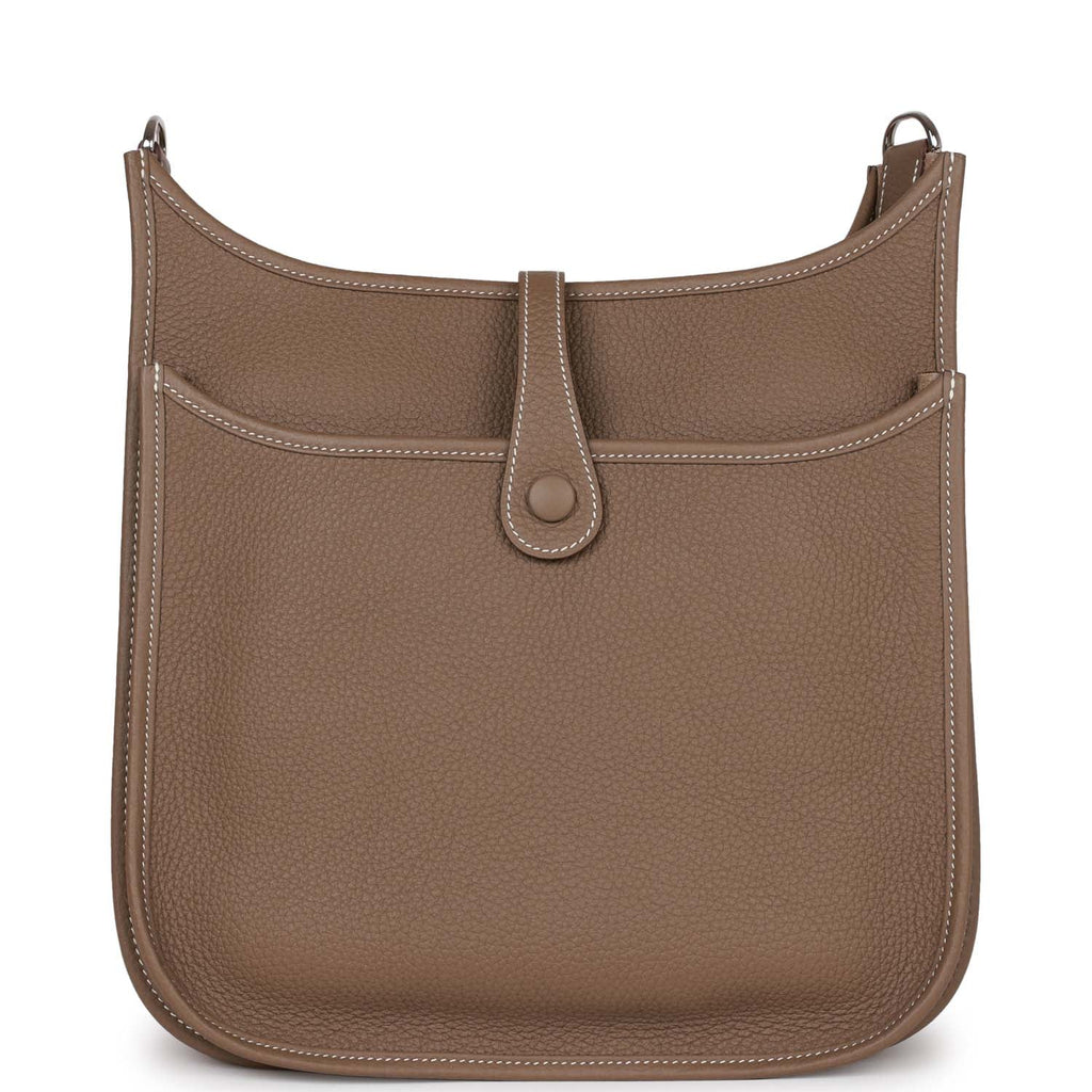 Pre-owned Etoupe Clemence Leather Bag F8926