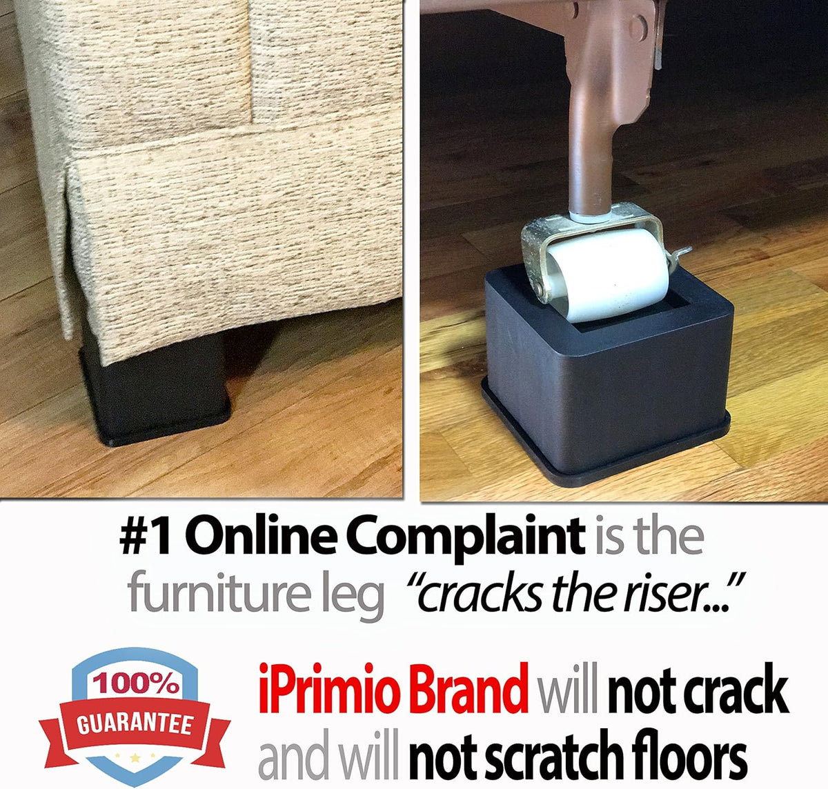 Black 3 Inch Bed and Furniture Risers O458180