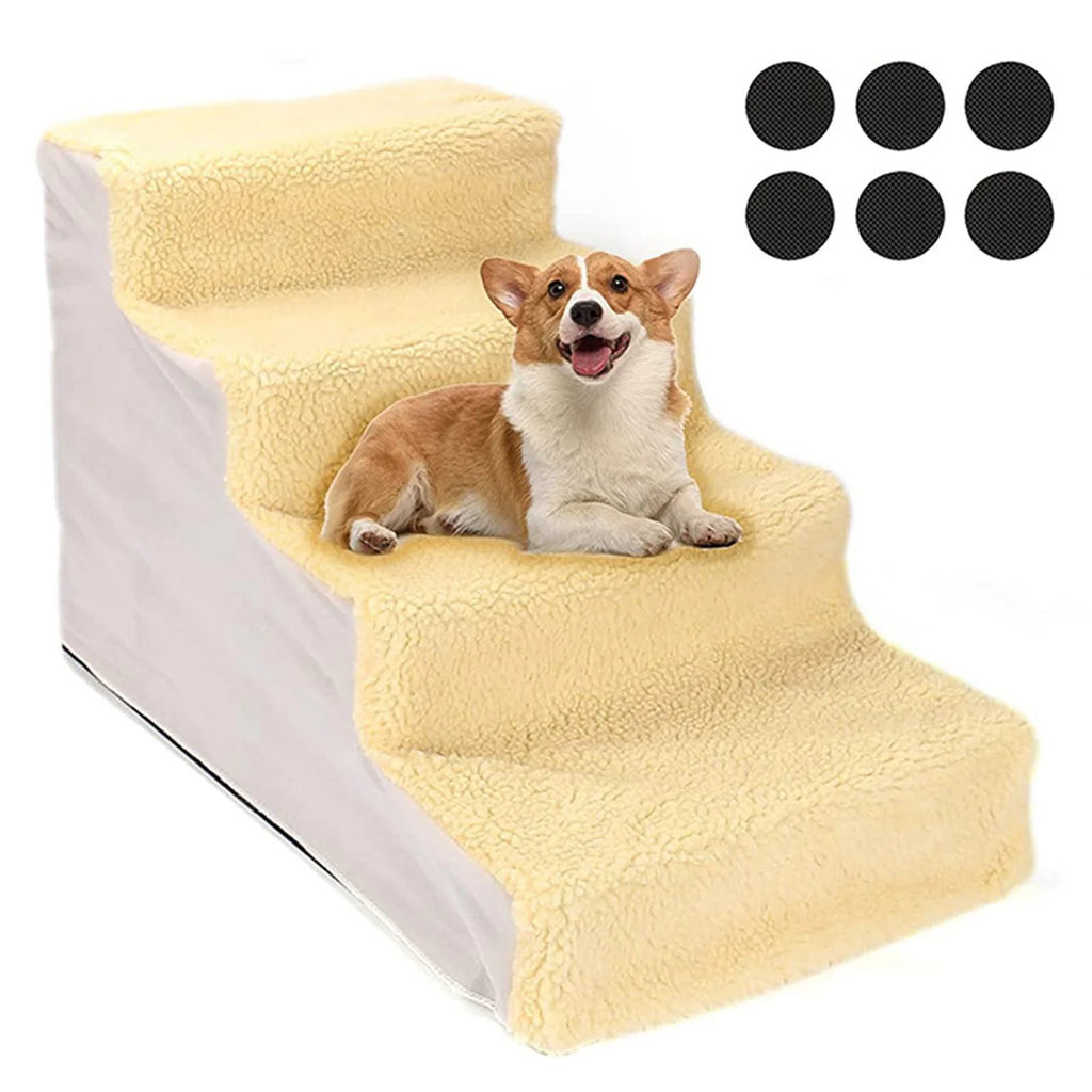 Yellow Non Slip Detachable Washable Pet Stairs P419