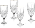 Set of 4 Iced Tea Glasses with Platinum Rim D29250