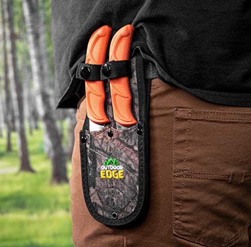 4-Piece Hunting Knife Set with Camo Belt Scabbard X513733