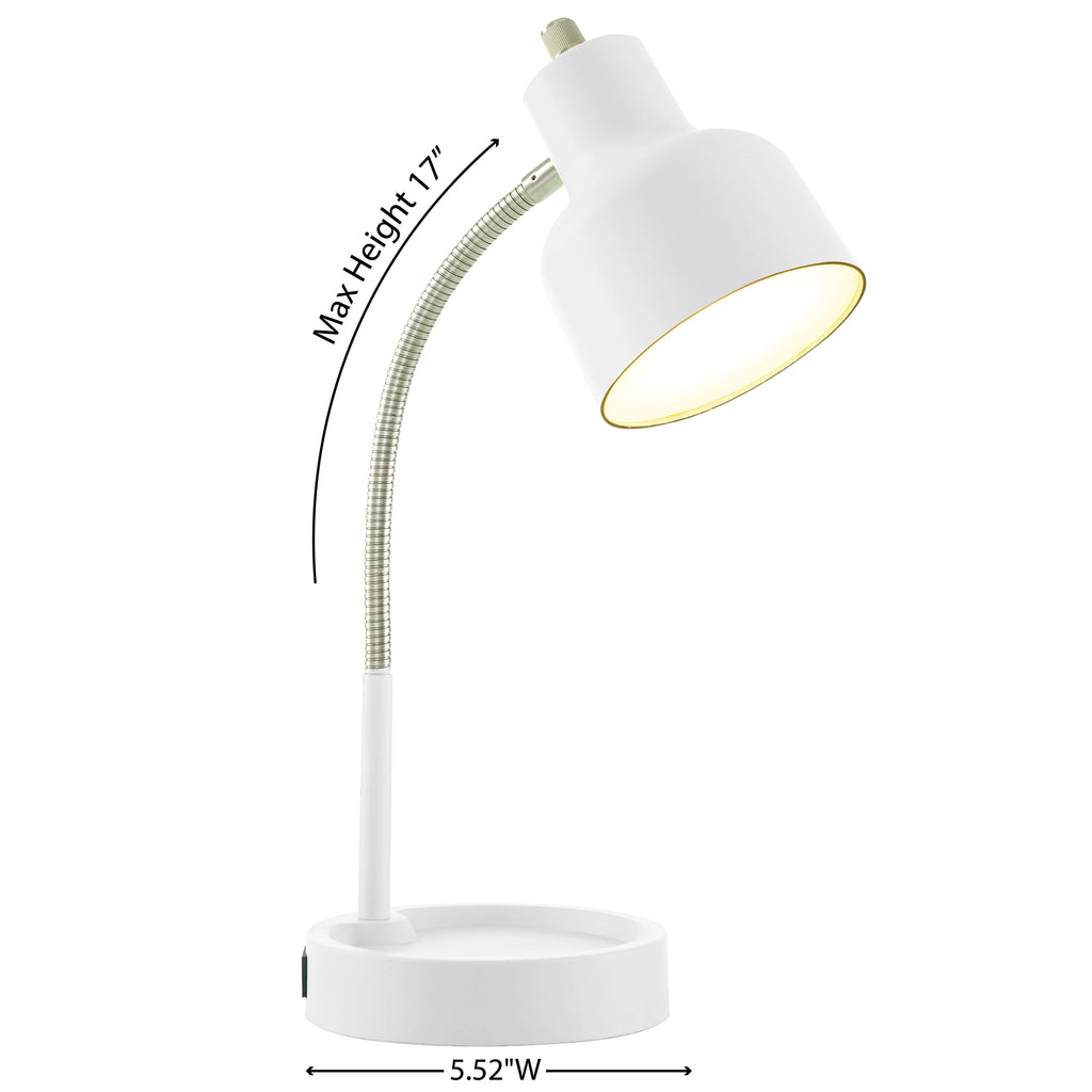 LED Desk Lamp with AC Outlet, Matte Black G558594