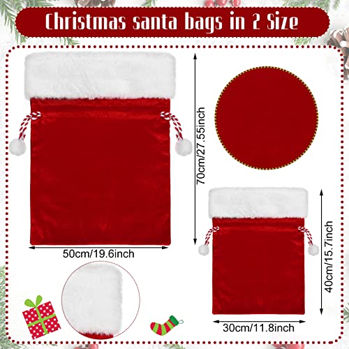 2 Pieces Velvet Drawstring Santa Bags Q583650