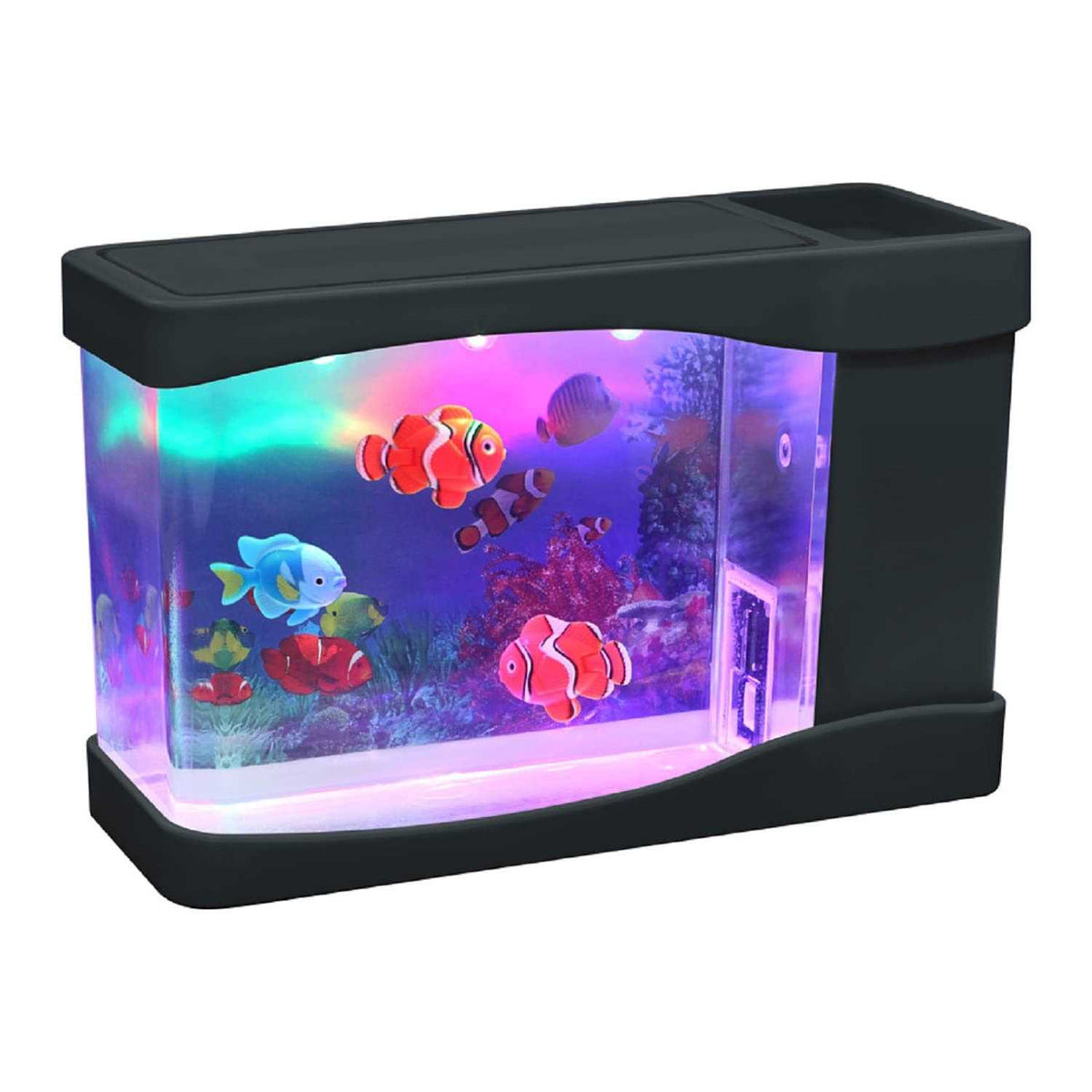 Artificial Fish Mini LED Aquarium Multi Colored LED Swimming Fish Tank with Bubbles E967520