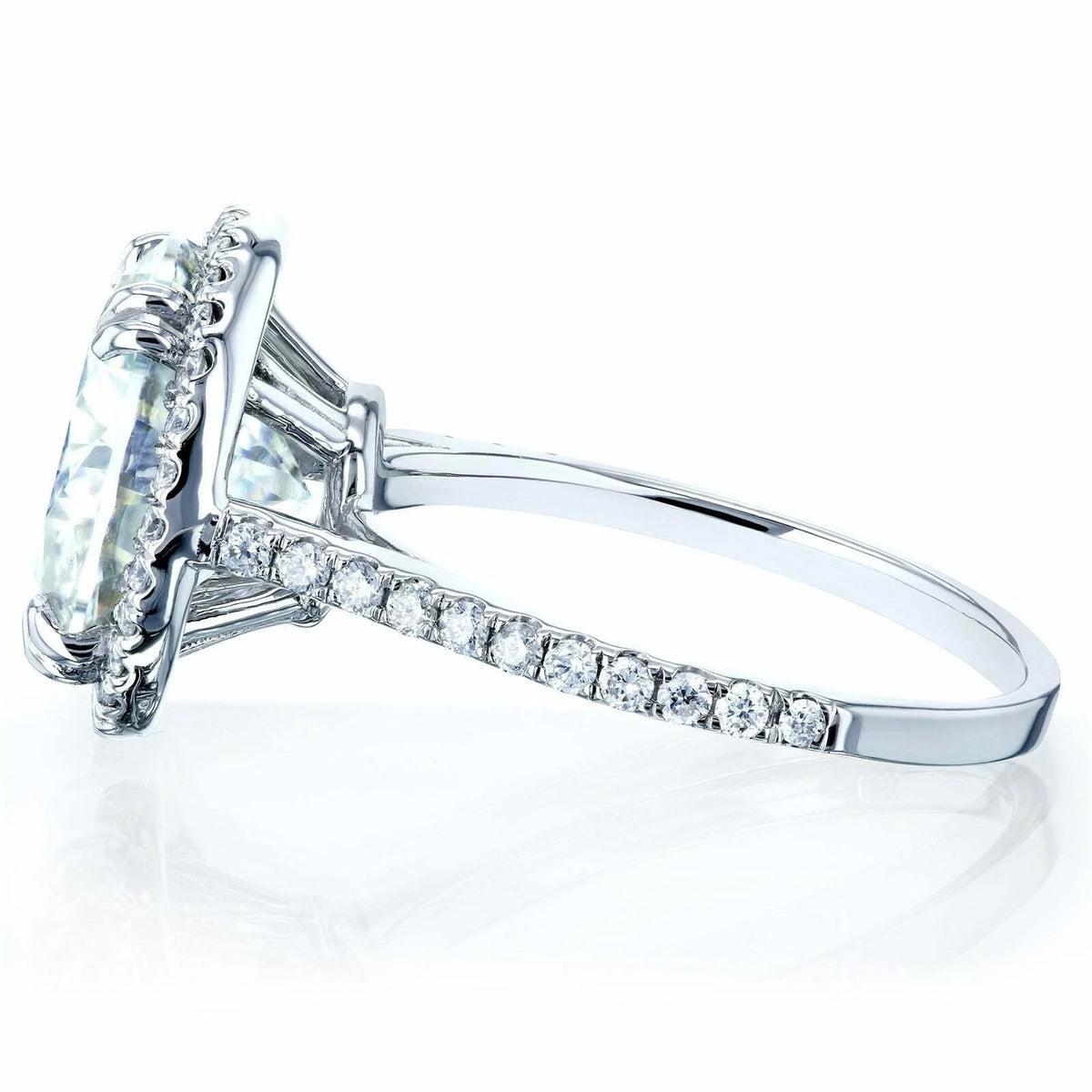14k White Gold Diamond Halo Engagement Ring R2695