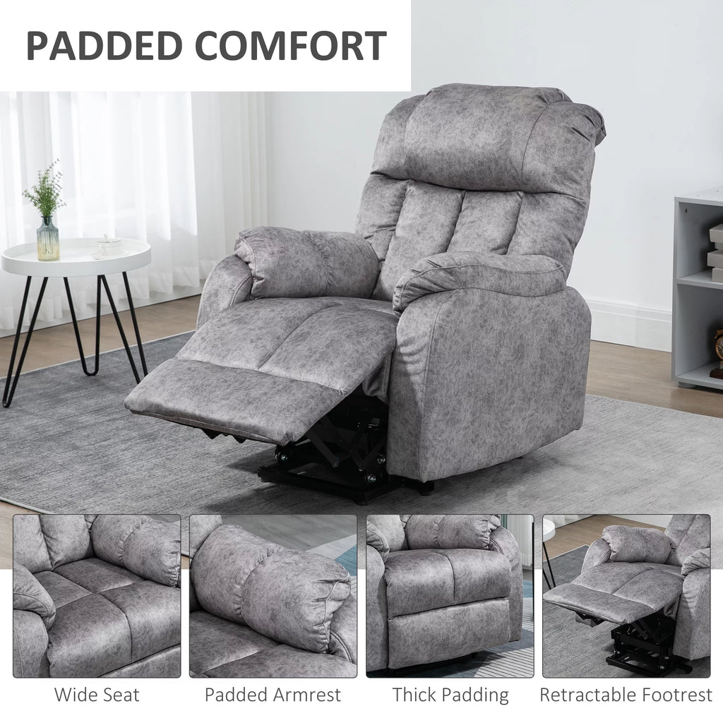 Grey Power Lift Recliner Chair with Remote Control Y419