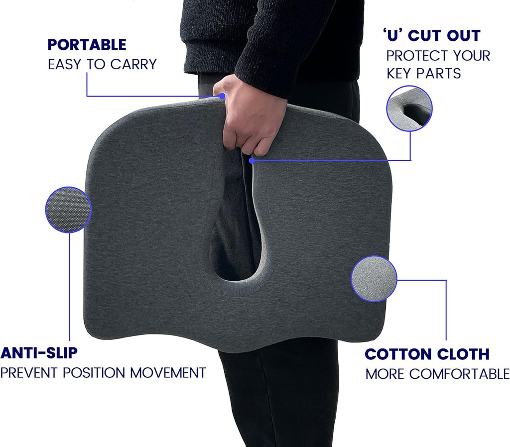 Medium Grey Extra-Dense Memory Foam Seat Cushion N530659