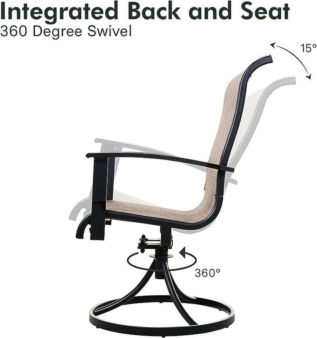 Swivel Patio Chairs Set of 2 Metal Frame T55389