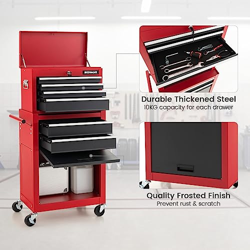 Rolling Tool Chest Cabinet with Wheels and Lock, 6 Drawers R914218