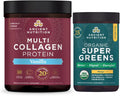 Organic Supergreens Powder Mango 25 Servings + Multi Collagen Protein Powder Vanilla 60 Servings L957