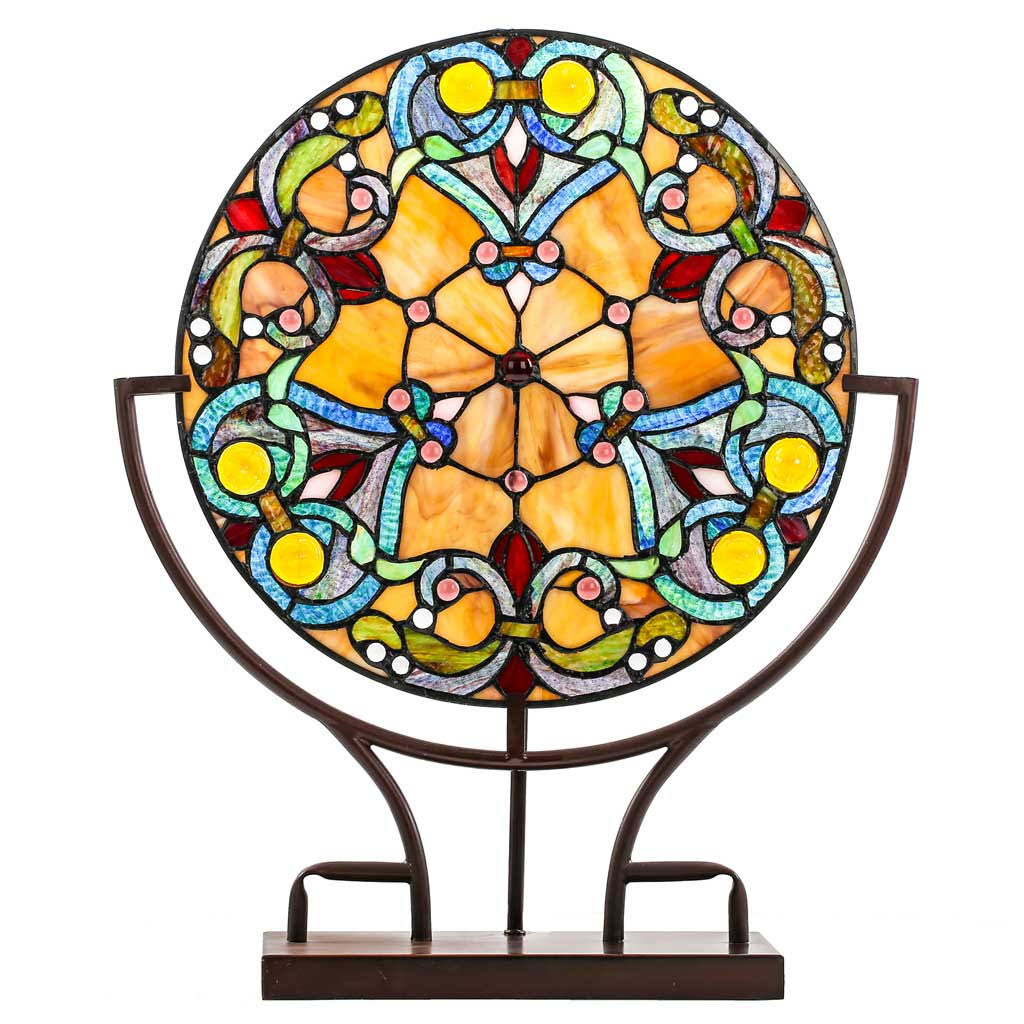 Stained Glass Panel Lamp E15763
