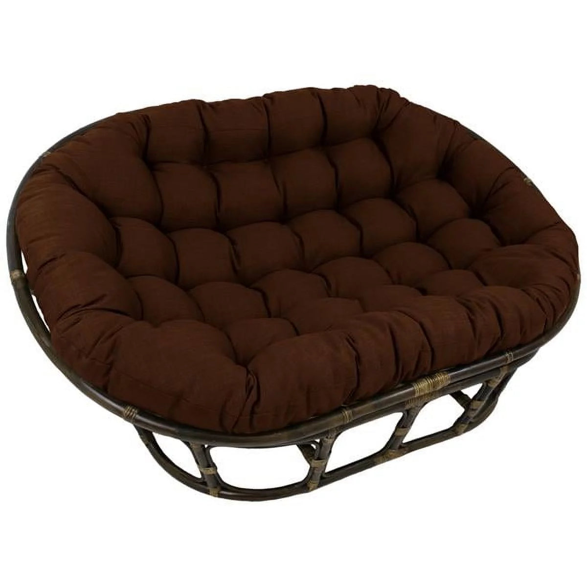 78 x 58 in. Solid Spun Polyester Double Papasan Cushion, Cocoa C56093